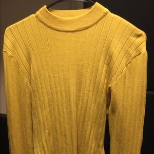 Mock neck yellow bodysuit